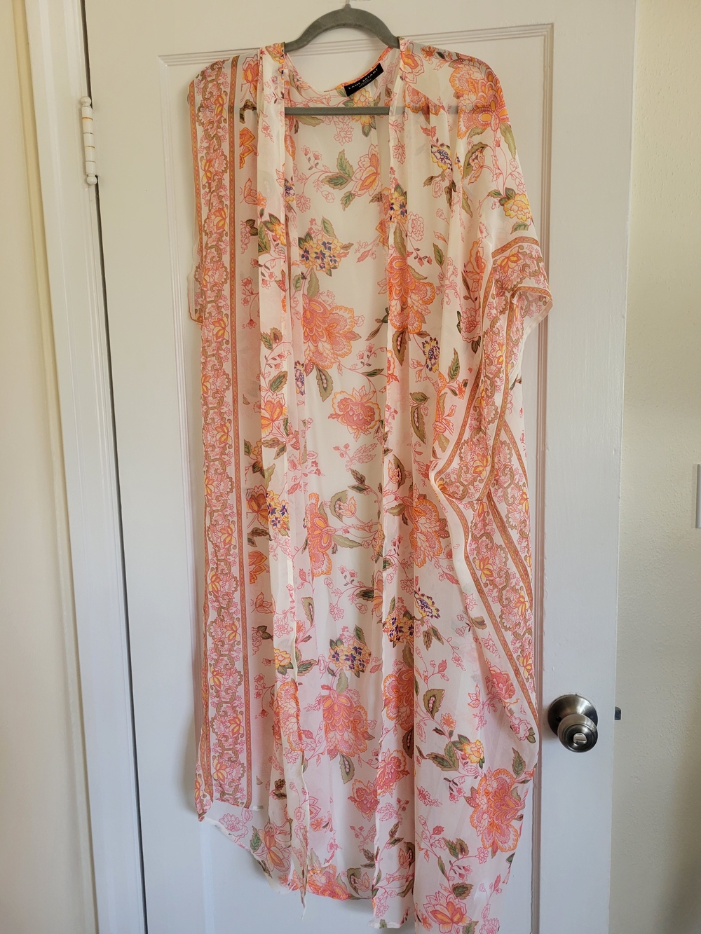 Lane Bryant floral Chiffon Maxi Over piece Kimono